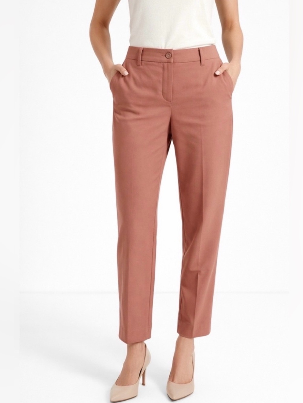 Wildfang The Empower Trouser Pants Women’s Rose Brown Slim Straight NWT